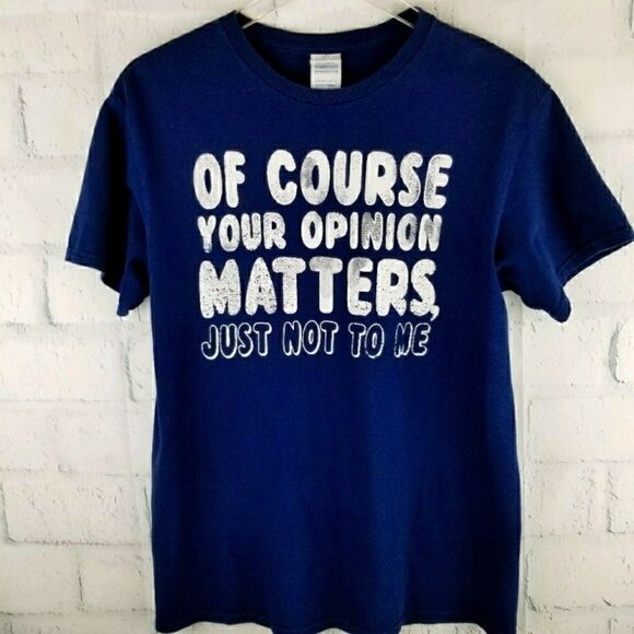Tops - Navy Blue Shirt Sleeve Graphic Tee. sleeveteSize M